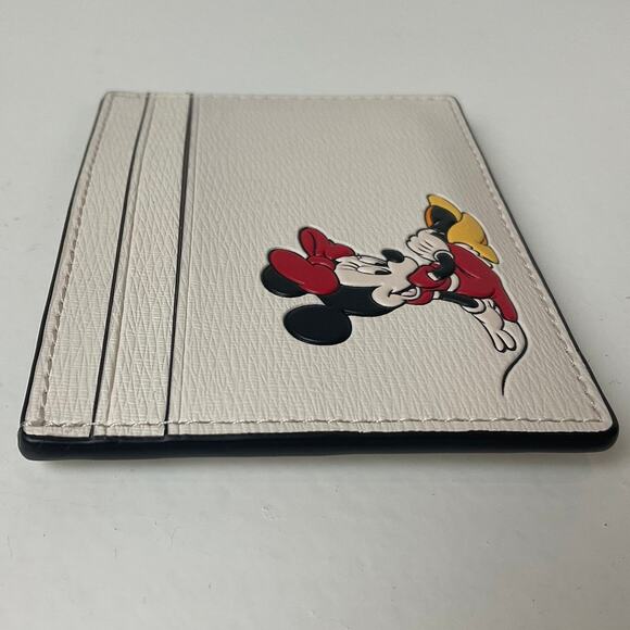 Disney X Kate Spade Minnie Mouse Small Slim Card Holder Cream Textured Leather - Picture 5 of 11